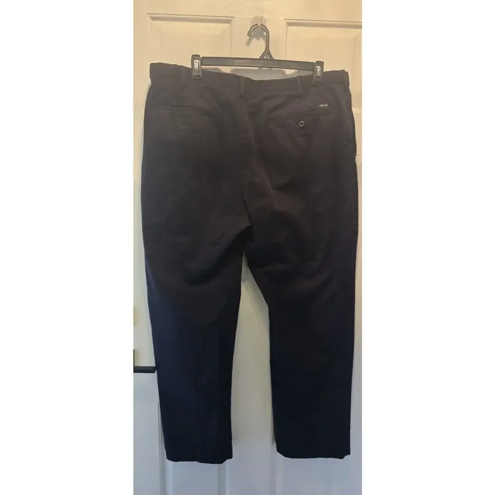 Izod American Chino Black Mens Size 44x34Classic Fit Stretch Waist Dress Pants